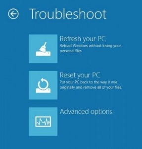 Windows 8 Reset and Refresh options