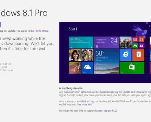 Windows 8.1 update via the App Store