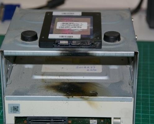 Charred SSD Hard Drive